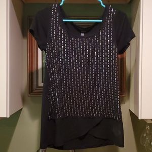 A.N.A. - Black shirt with metal-like stud appliqué